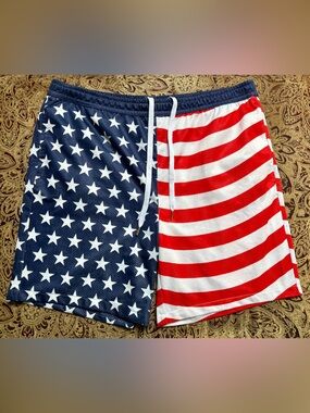 Baseballism American Flag Diamond Pro Mesh Shorts Men's 2XL USA